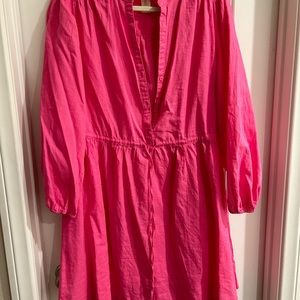 H&M pink linen blend 3/4 sleeve dress women’s size medium
